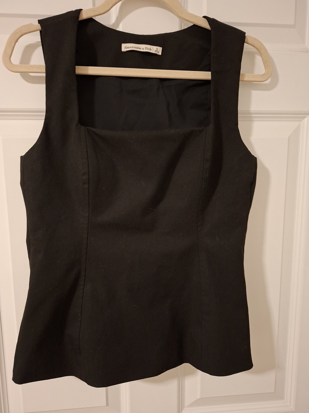 Abercrombie & Fitch Black Square Neck Side Zip Tank Top / Vest Top, Size S